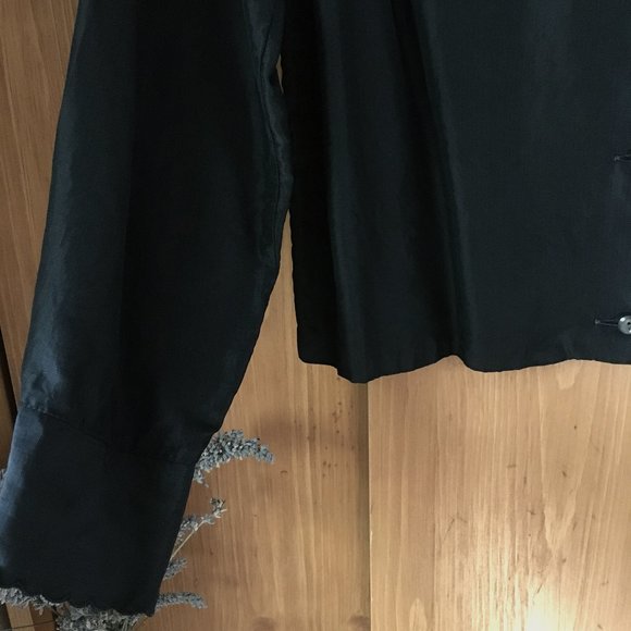 Vintage Black Satin Viennese Blouse - Picture 6 of 14